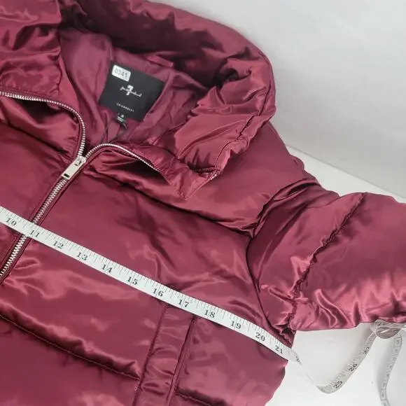 7 For All Mankind Women's Lined Puffer Jacket Coat Red  Small New - Picture 9 of 11